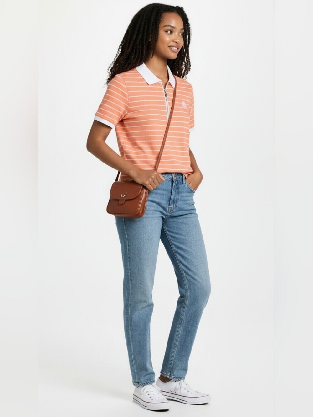 Polo Active Orange Striped Polo Shirt